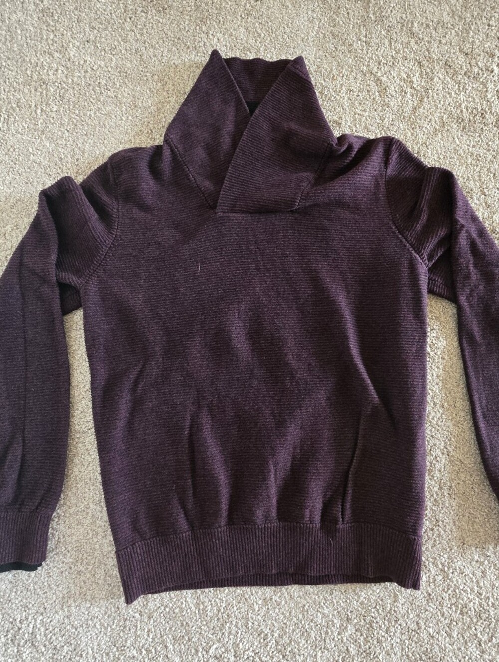 H&M Men's Maroon High Neck Sweater Size Medium